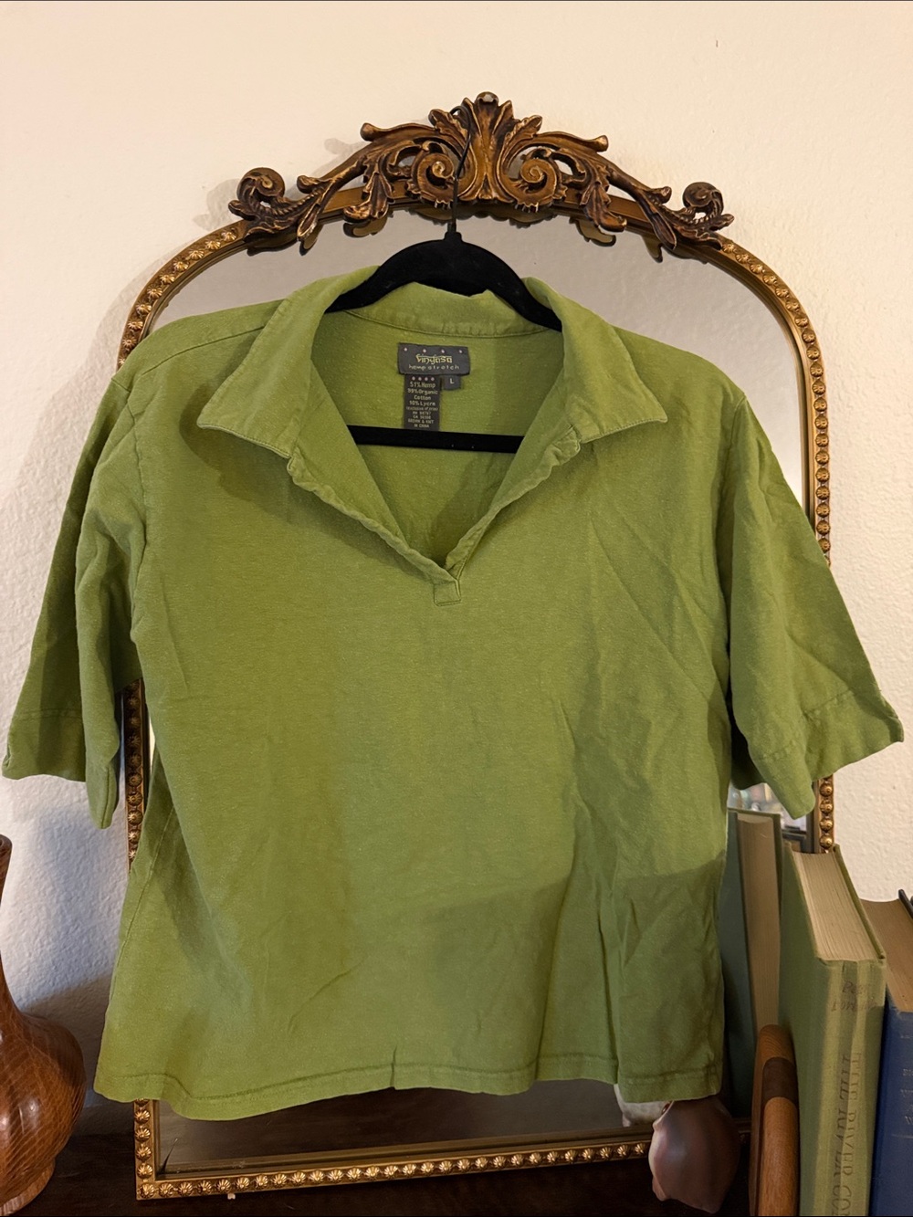 Vinyasa hemp stretch olive Green Short Sleeve Polo Shirt